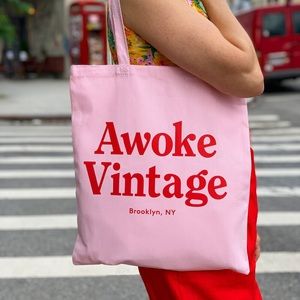 Awoke Vintage Pink Canvas Tote Bag